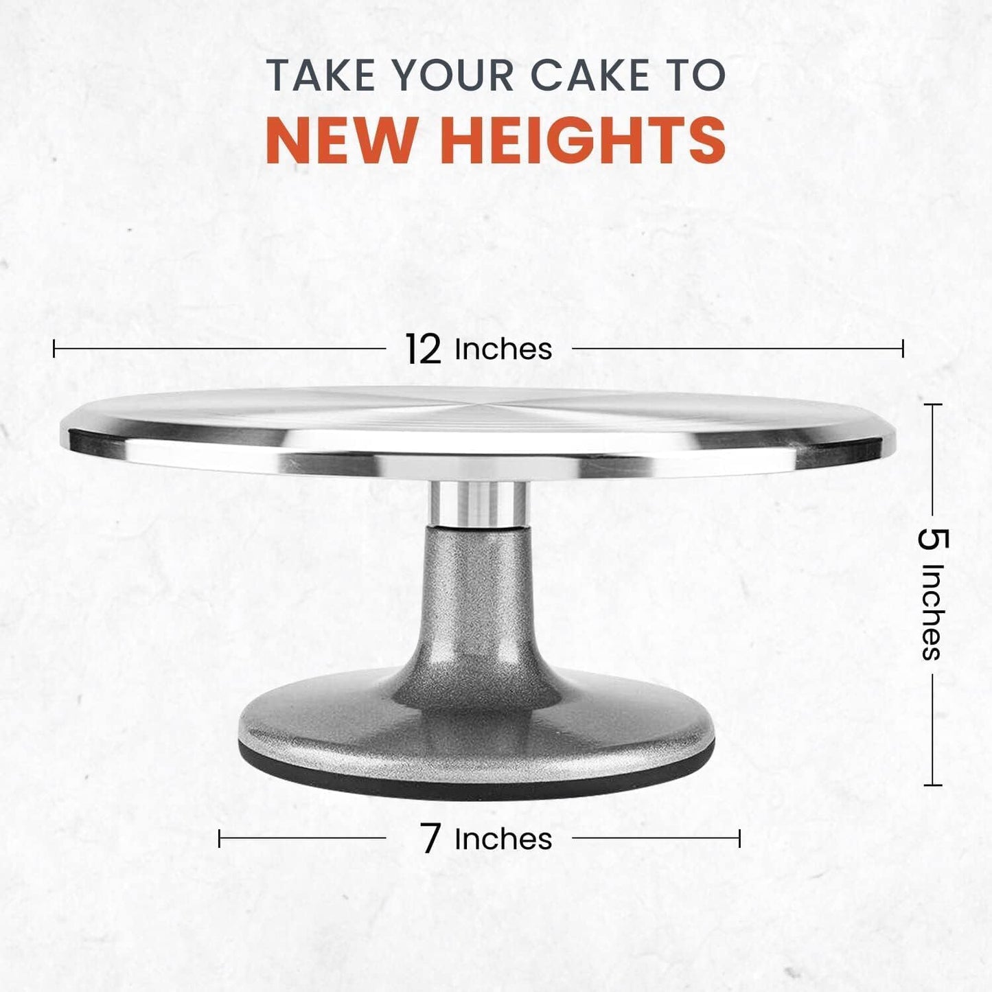 RFAQK 50PCs Cake Turntable Set - 12" Aluminium Alloy Cake Decorating Turntable- Professional Cake Decorating Kit with Straight & Offset Icing
