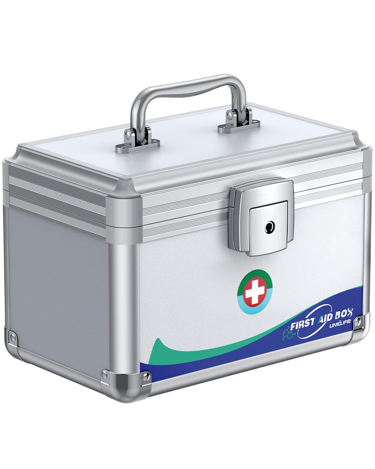 Uniclife Portable Lockable Security Medication Lock Box with Handle ? Metal Lockable Medicine Storage Box, Dedicated Medicine Lock Box & Multi-Purpose