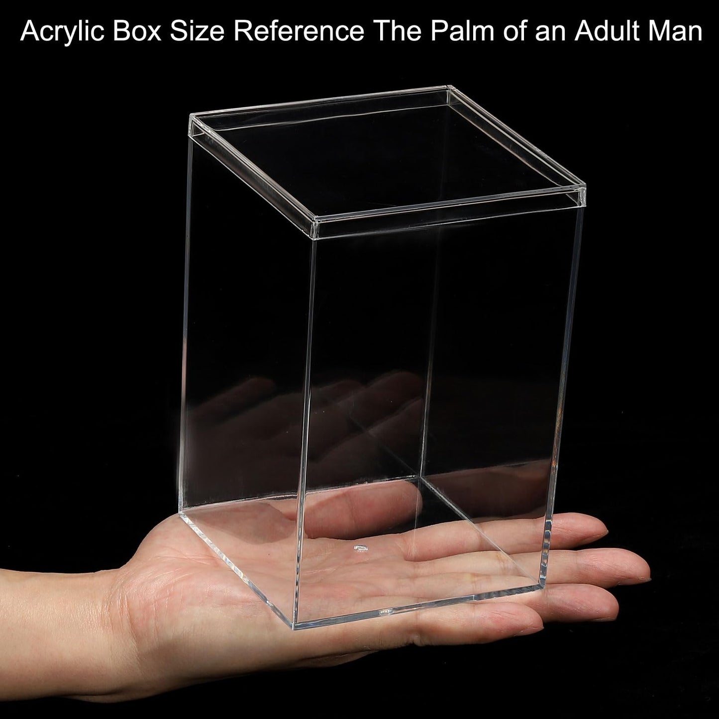 PATIKIL Acrylic Box with Lid 5.91" x 3.94" x 3.94", Clear Acrylic Display Boxes Plastic Square Cube Containers Storage Organizer for Candy Tiny