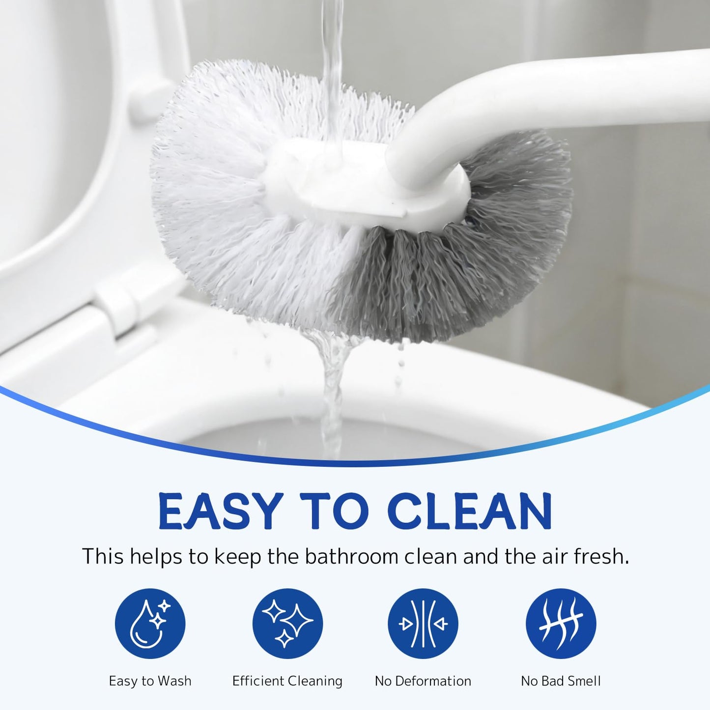 SetSail Toilet Bowl Brush, 2 Pack Toilet Brushes for Bathroom Compact Size Dense and Durable Toilet Cleaner Brush for Deep Cleaning Right Angled