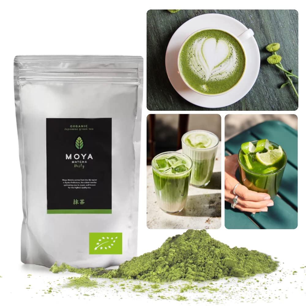 Organic Moya Matcha Daily Tea Green Powder | 250g Daily Grade (III) | Perfect for Drinking with Lattes, Smoothies &Lemonades