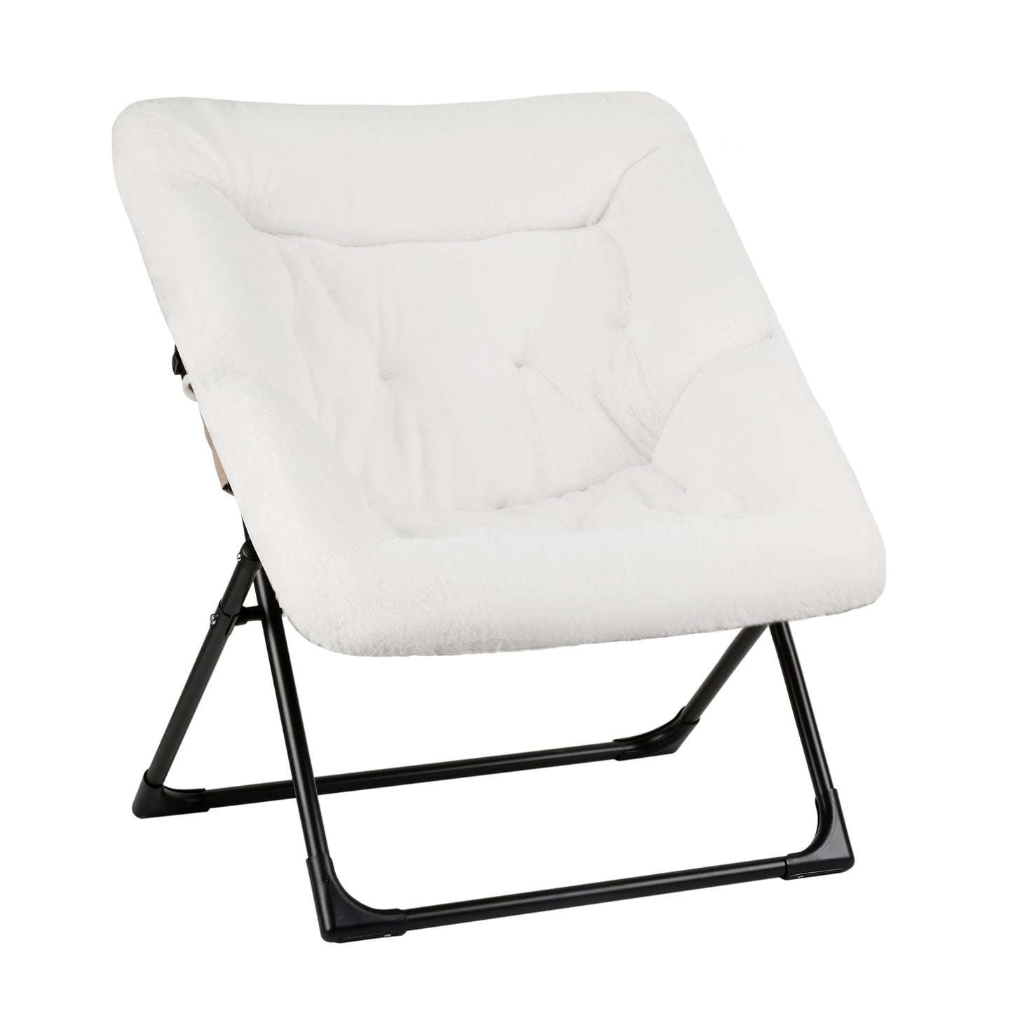 Mordchil EU Armchair Saucer Chair, Comfy Faux-Fur Reading Chair for Bedroom, Oversized Accent Moon Chairs for Teens and Adults