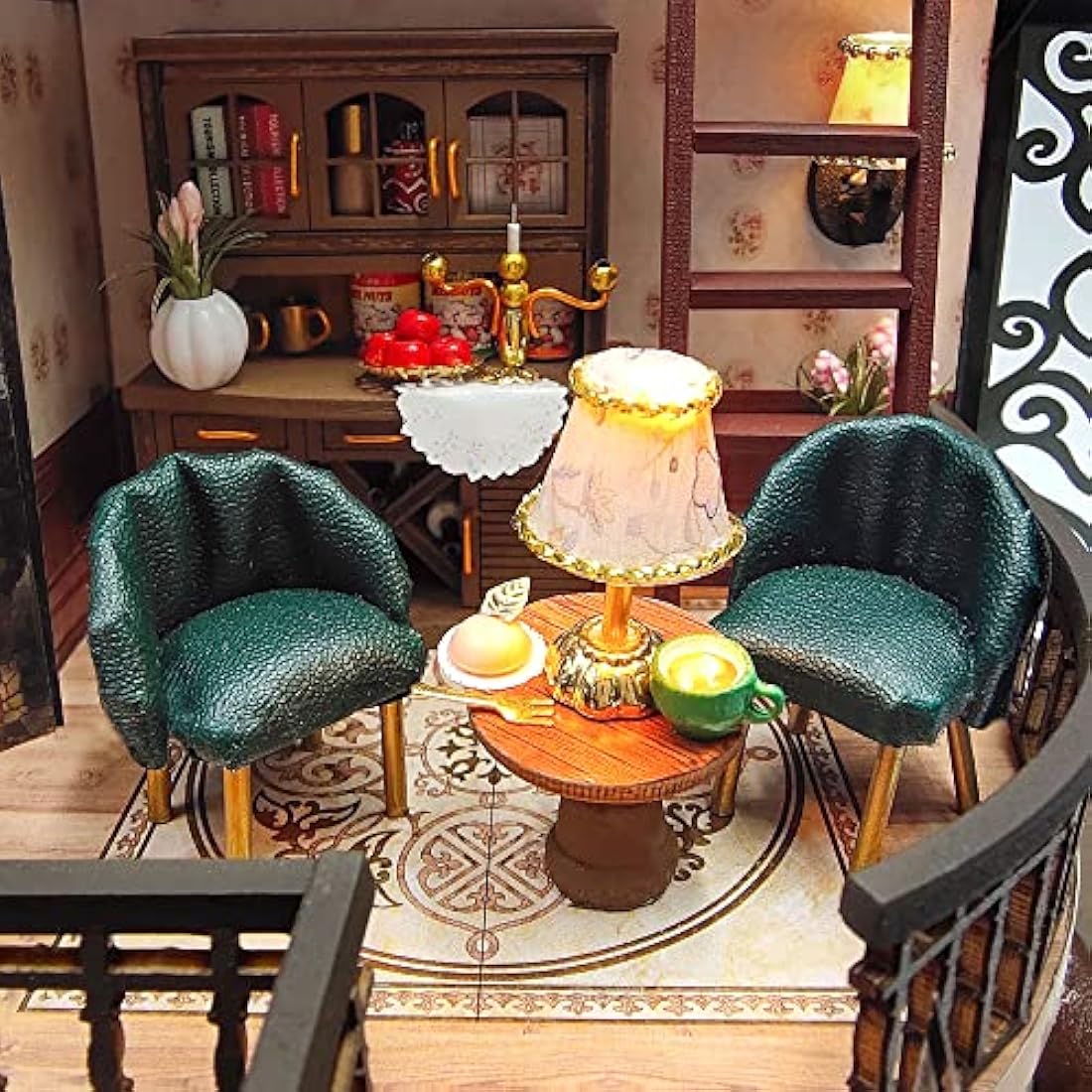 Cuteefun DIY Miniature Dolls House Kit for Adults to Build DIY Mini House Kit with Furniture DIY Miniature House Kit with Tools Make Your Own Craft House Model (Vintage Loft)