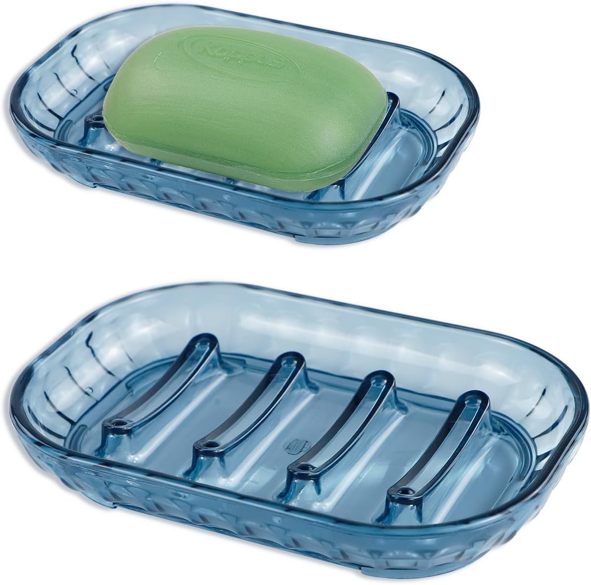 STNRST-IN 2PCS Plastic Soap Dish, Anti-Slip Shower Soap Holder