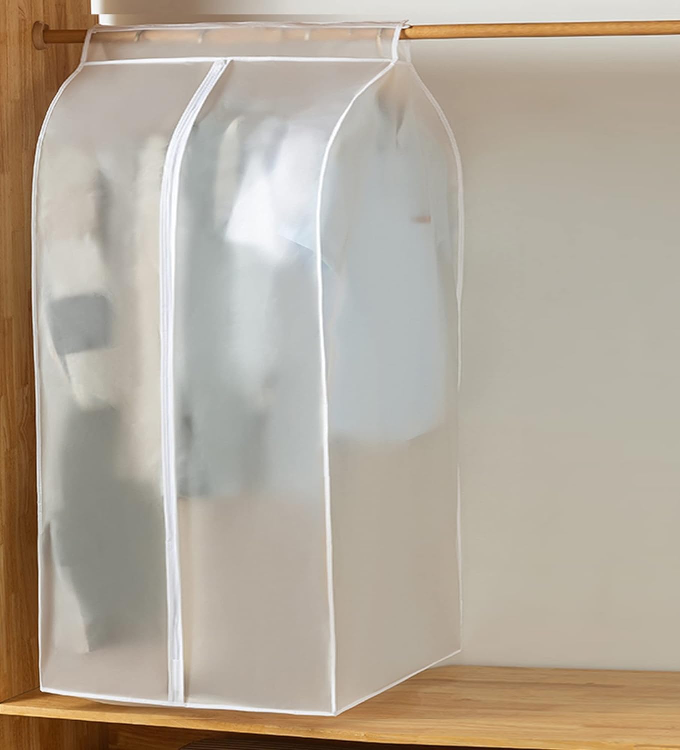 QH7 Garment Clothes Dustproof Clothes Rail Cover, Transparent Clothes Garment Rail Cover 80 * 50 * 120 CM PEVA Dustproof Wardrobe Hanging Protector
