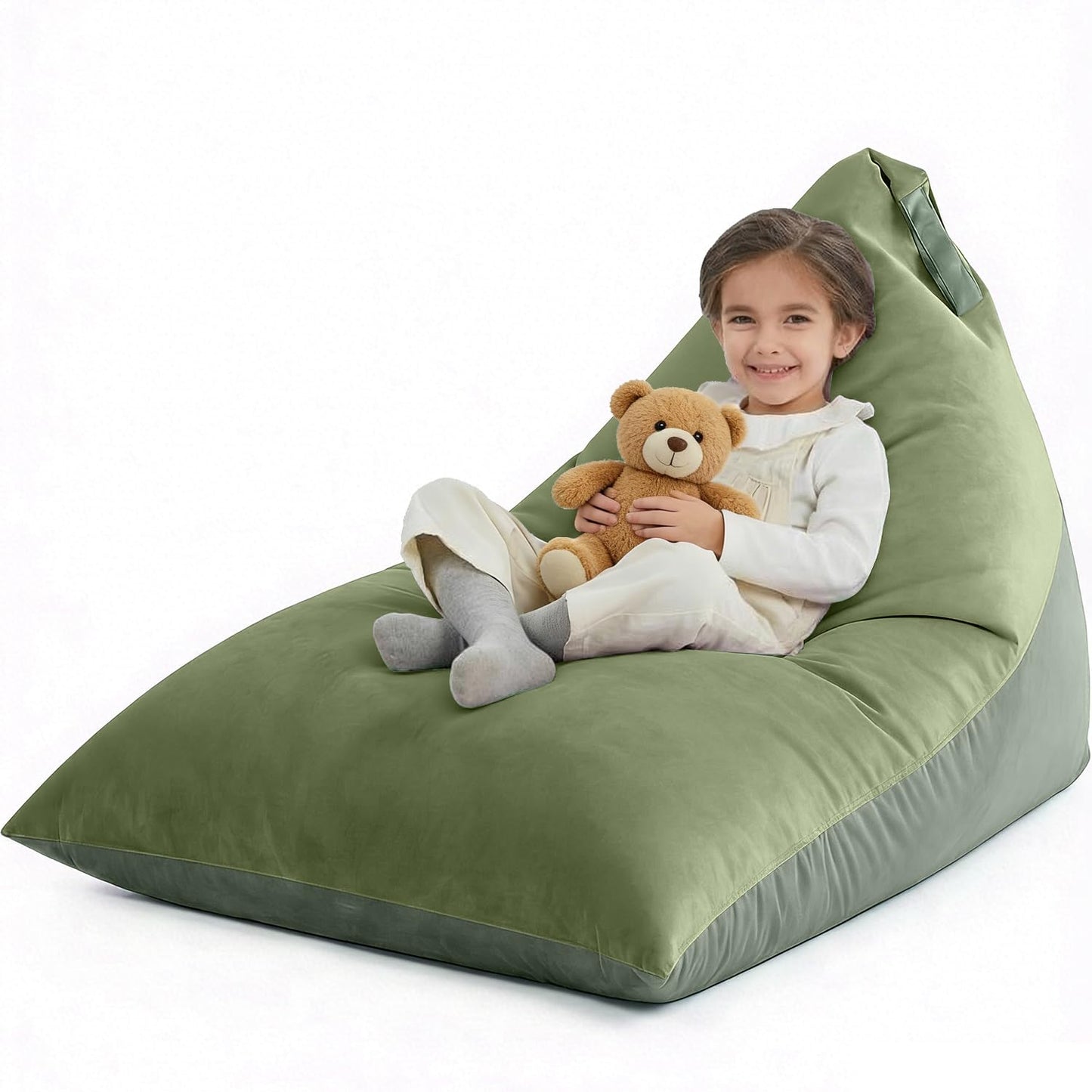 Nobildonna 4ft Bean Bag Chair Cover (No Filler) for Adults, 400L Extra Large Triangular Beanbag Chair Cover
