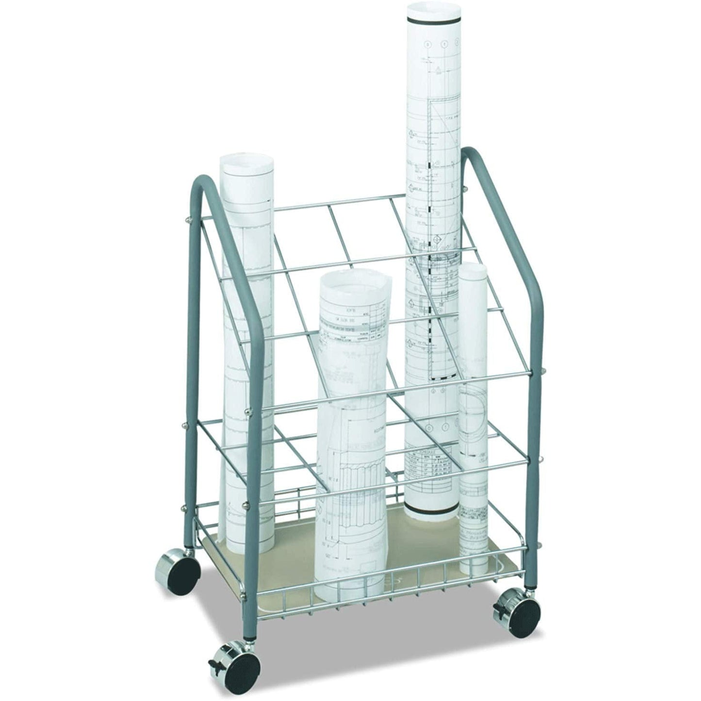 Safco 3090 Tubular Steel Wire Roll File with 12 Compartments - Silver