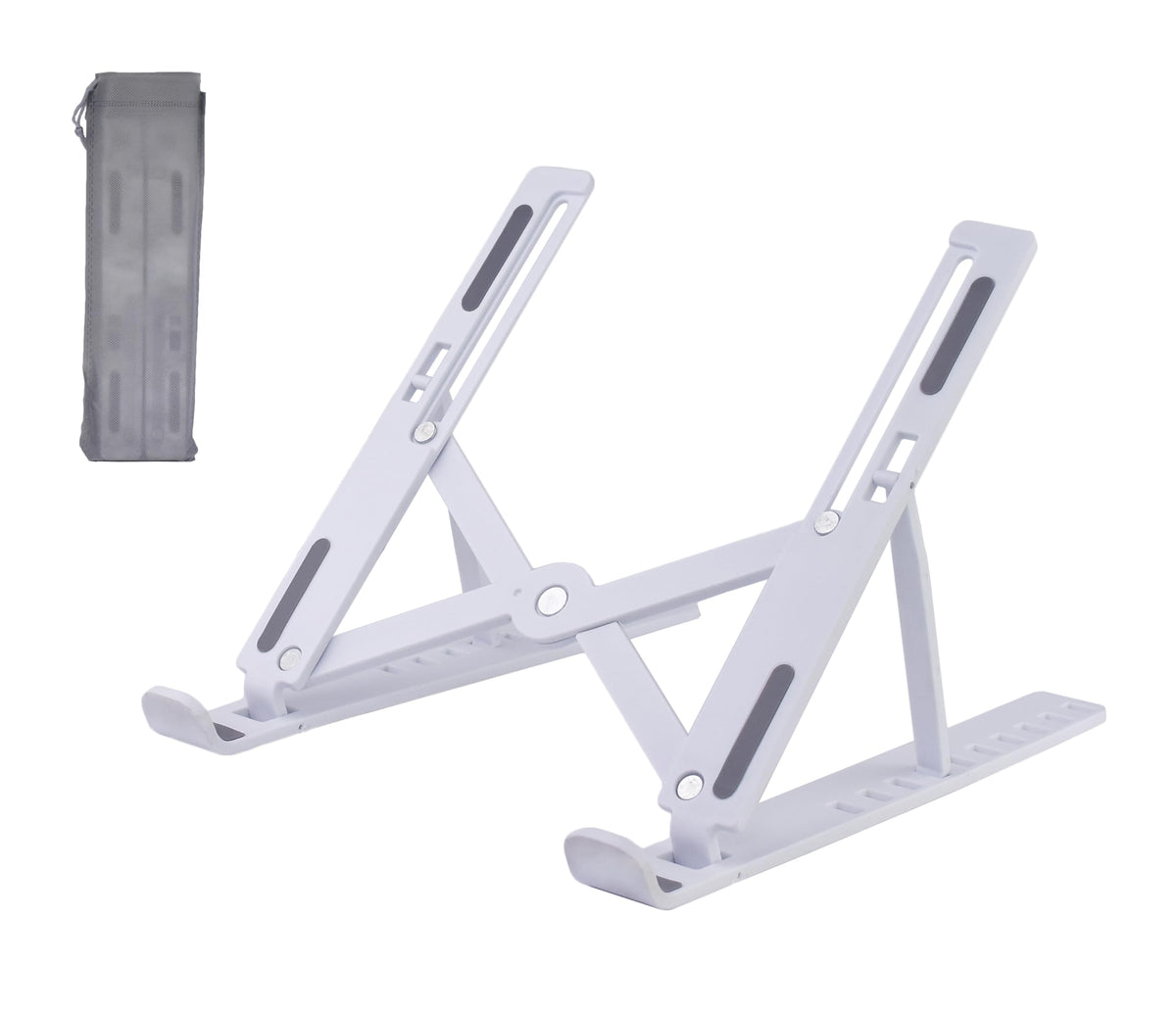 Fit4Less Foldable Laptop Stand, adjustable Height,Ergonomic Computer Stand, astic white color for Various Laptops no more than 16''
