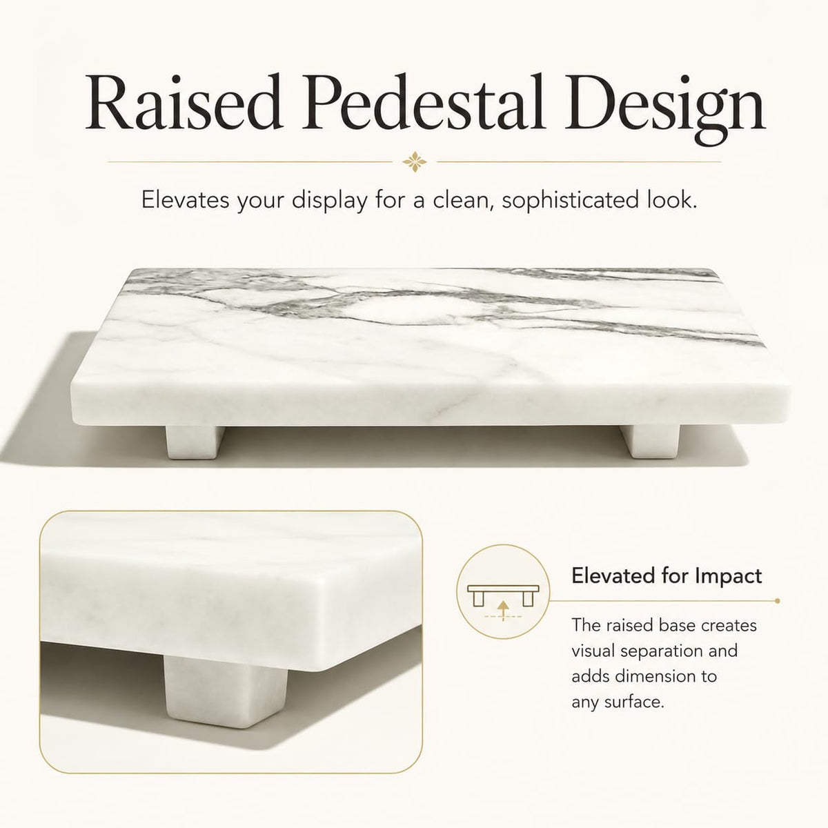 White Marble Pedestal Stand for Vanity & Bathroom