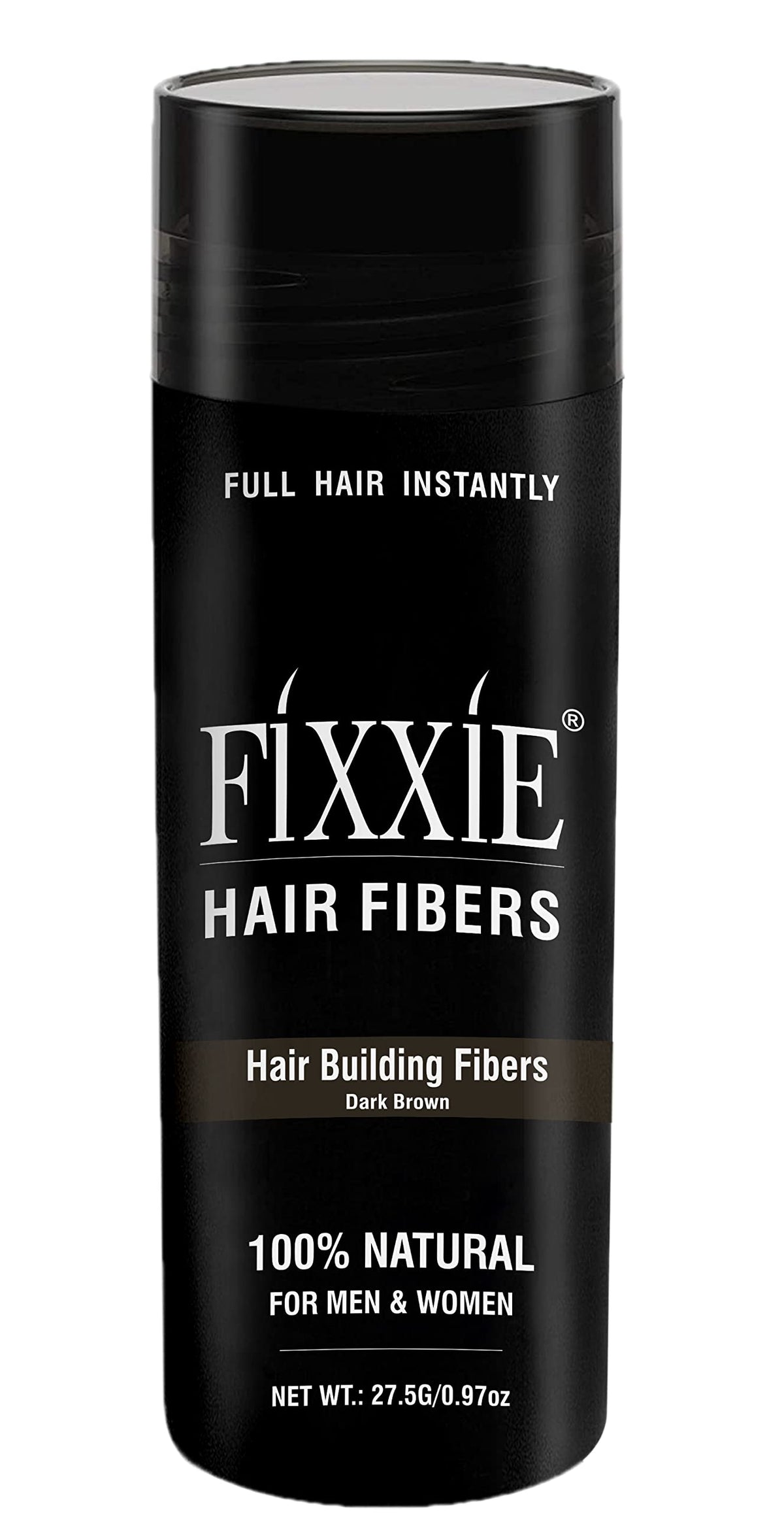 FIXXIE Hair Fibres DARK BROWN for Thinning Hair 27.5g Bottle, Hair Fibre Concealer for Hair Loss for Men and Women, Naturally Thicker Looking Hair