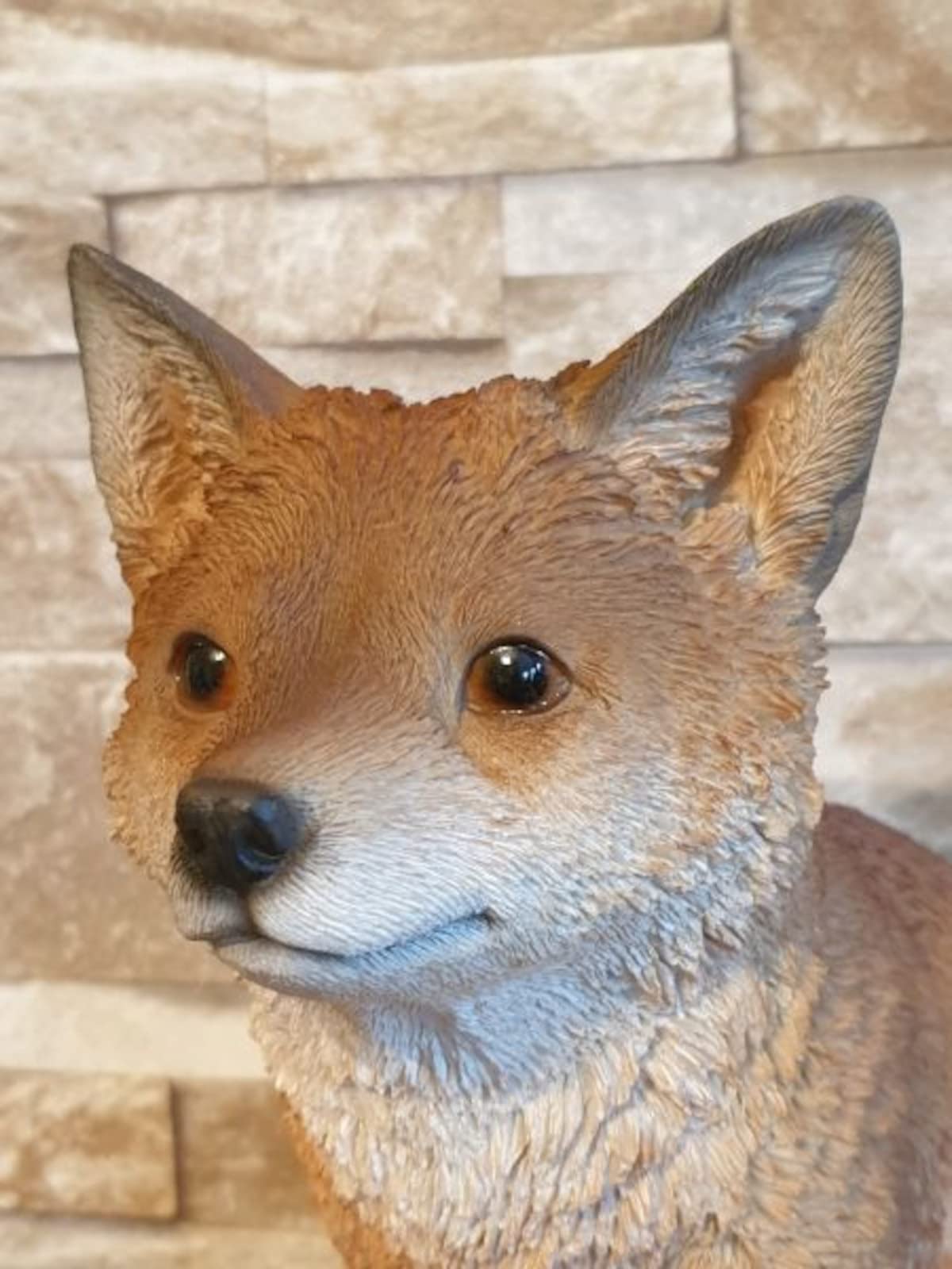 Vivid Arts - Real Life Woodland Sitting Fox Cub Home or Garden Decoration (XRL-FCB4-D)