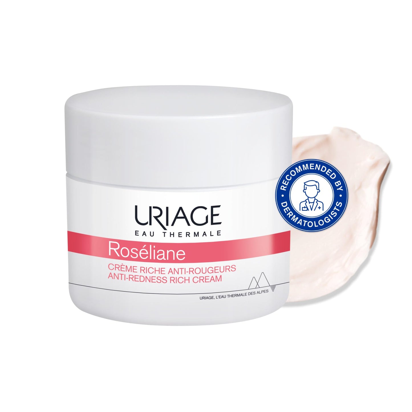 Uriage Ros?liane Anti-Redness Rich Face Cream 50ml - Soothes, Hydrates, Reduces Redness of Dry Sensitive Skin - Long-Lasting Comfort & Proven Results