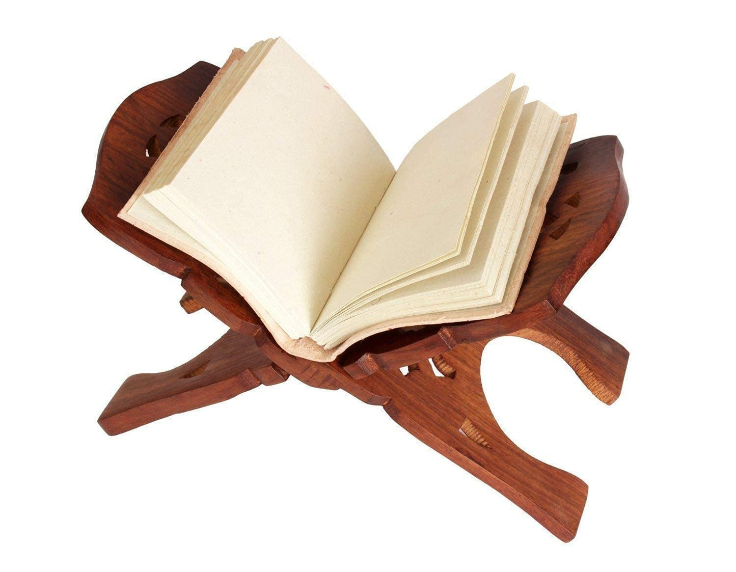 IBLAY Beautifully Hand Carved Quran Holy Geeta Bible Holder Support Folding Religious Prayer Stand Wooden Holy Book Stand