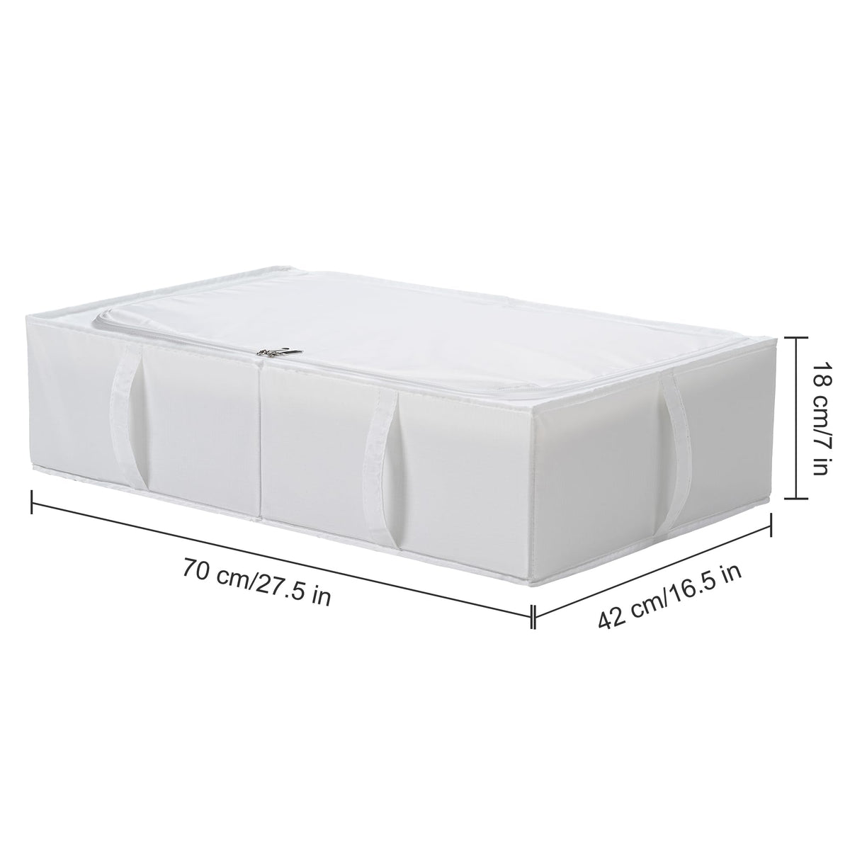 TYEERS Under Bed Storage Box with Lid, Durable Fabric, Washable, Collapsible, Under Bed Storage for Clothes, Blankets, Sheets, Shoes, 70x42x18 cm,