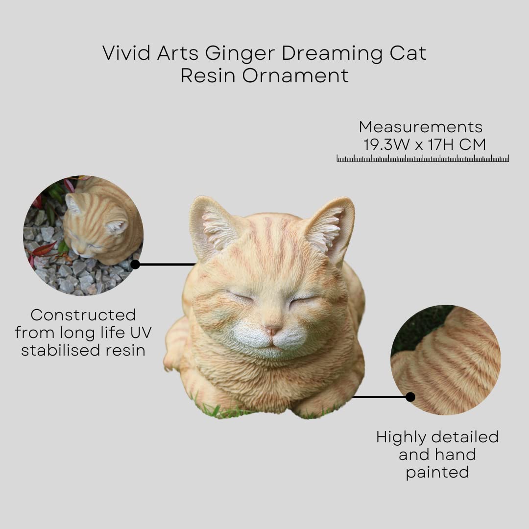 Vivid Arts Ginger Dreaming Cat Resin Ornament