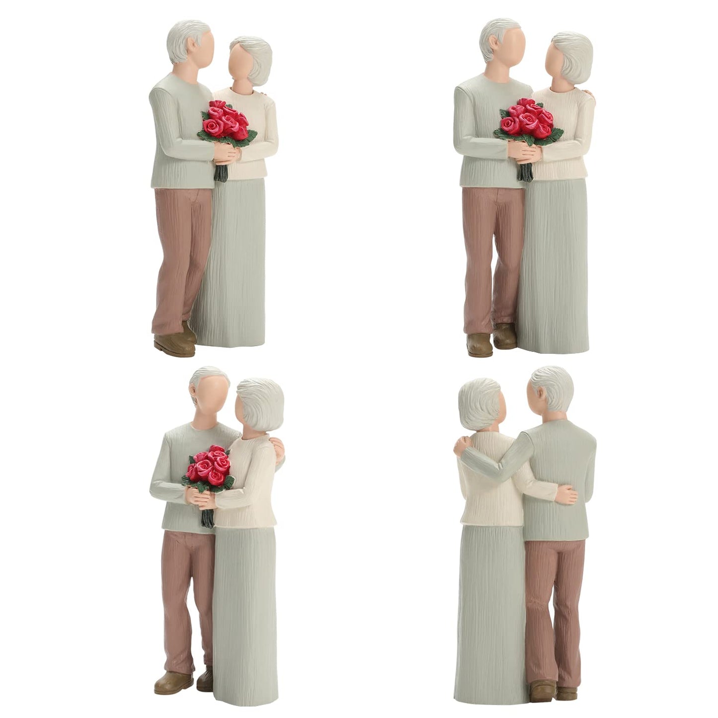 Carracci Loving Elderly Couple Figurines, Wedding Anniversary Statues for Home Decoration, Sculpted Hand-Painted Figures Gifts to Parents Grandparents