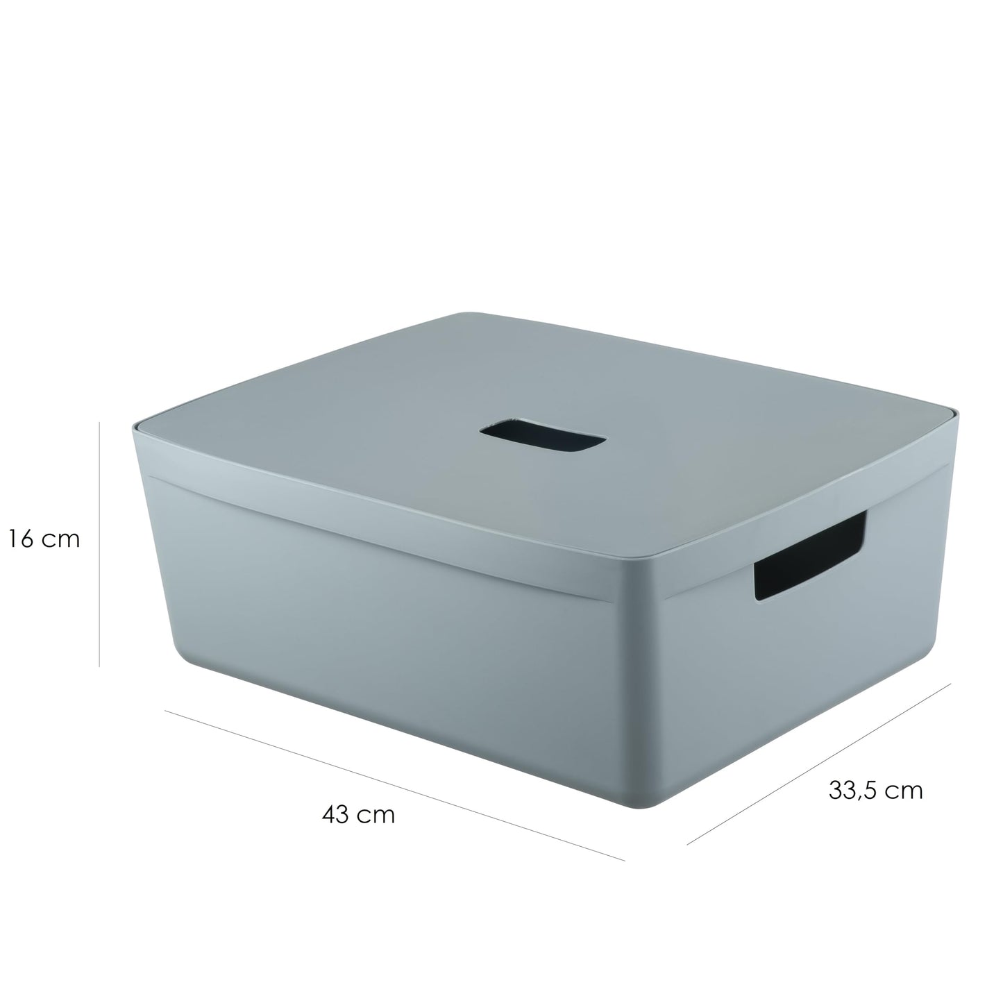 IDEA HOME FLEXISTORE Storage Box 19L – Durable Organizer with Lid and Handles – Unbreakable Plastic – Denim Blue Storage Container for Home and Office