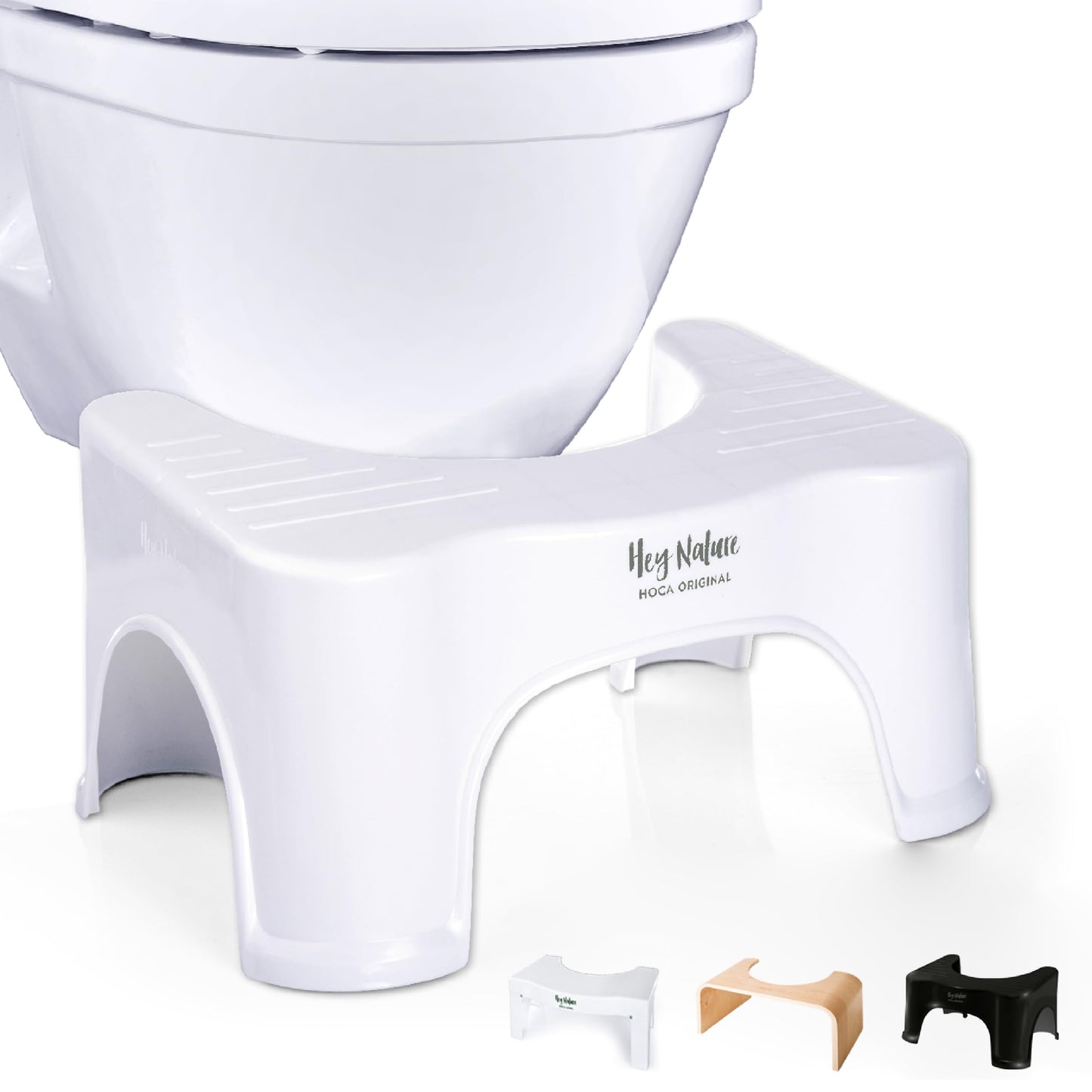 HOCA Original Bathroom Toilet Stool, Medically Tested Squatting Toilet Stool, Non-invasive Remedy for Haemorrhoids, Constipation, IBS, Flatulence,