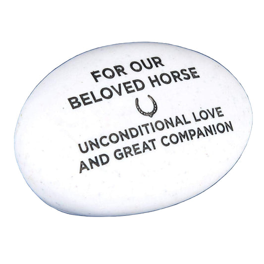 Beloved Horse Pebble Graveside Memorial Ornament