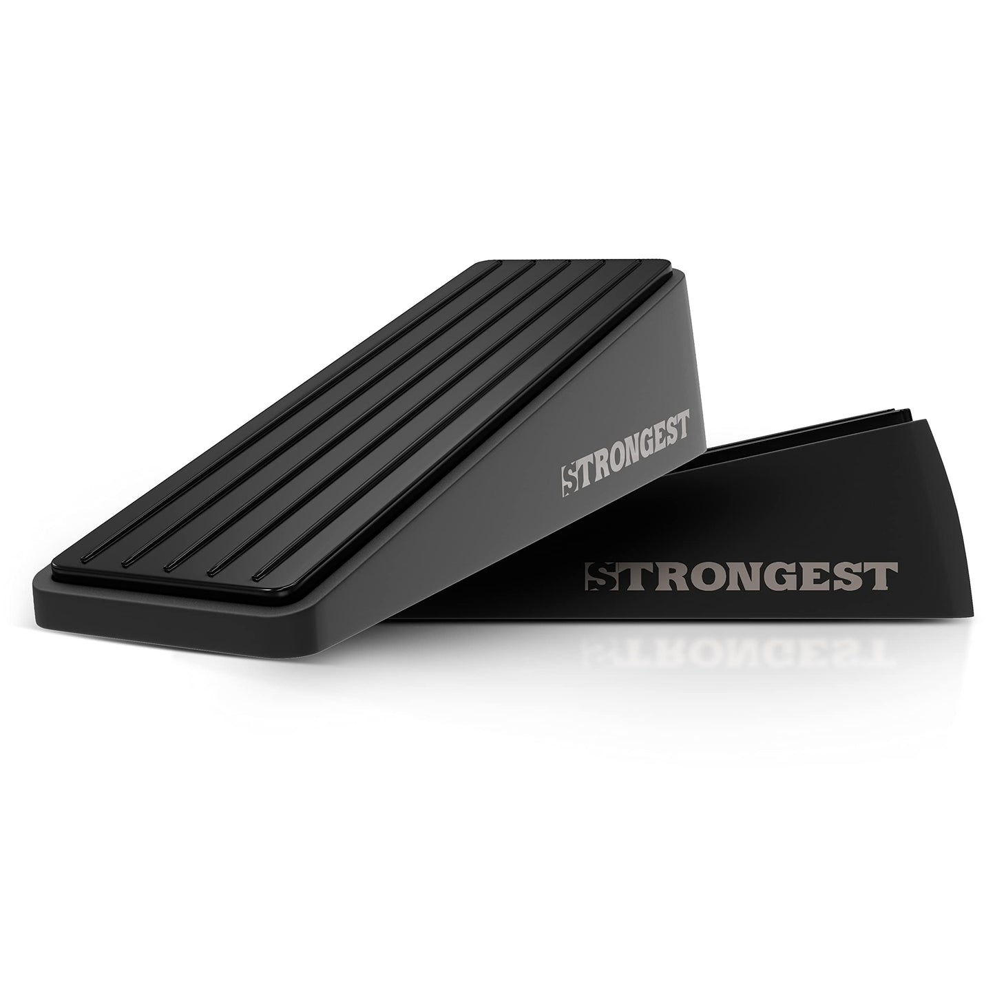 Strongest Home Wall & Door Stopper, Heavy Duty Door Stop Wedge Made of Premium Quality Zinc and Rubber Suits Any Door, Any Floor Set of 2 Plus Self