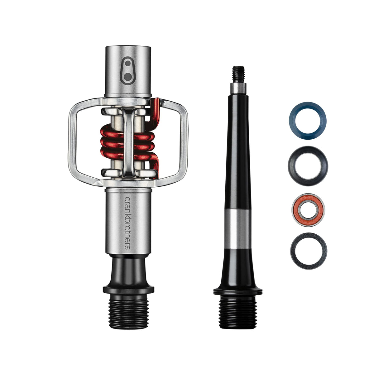 Crankbrothers Eggbeater-1 Pedals, Silver with Red Spring