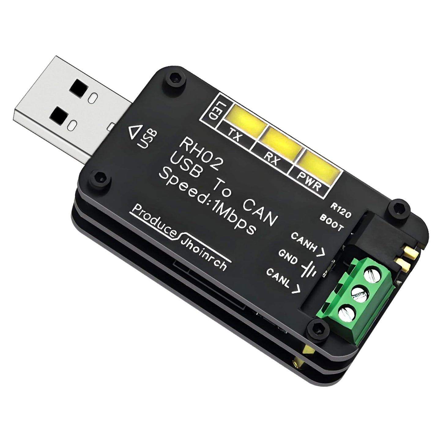 Jhoinrch USB to CAN Bus Converter Base on Open-Source Hardware CANable Supports Multiple Firmware and Operating Modes