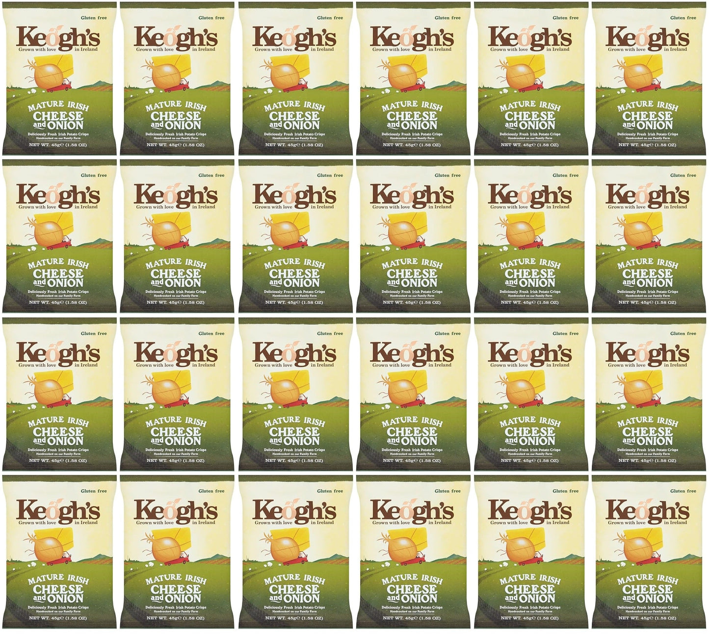 24 x Keogh's Mature Irish Cheese And Onion 45G
