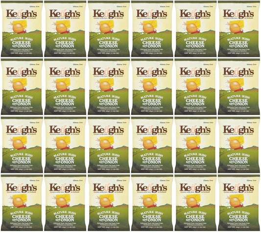 24 x Keogh's Mature Irish Cheese And Onion 45G