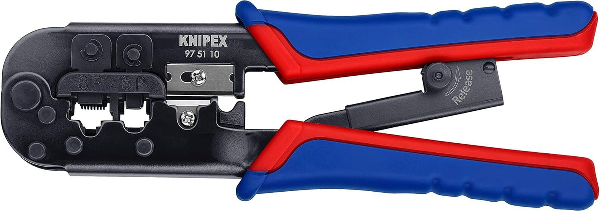 KNIPEX Crimping Pliers for Western Plugs with Multi-Component Handles 190 mm, 97 51 10