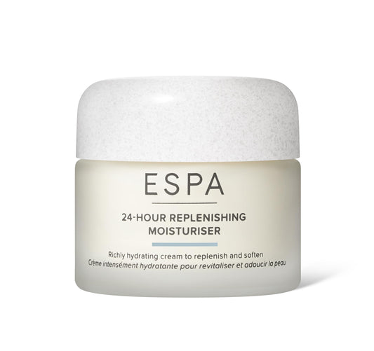ESPA | 24-Hour Replenishing Moisturiser | 55ml | Richly Hydrating Face Cream | Protects Skin Barrier | Vitamin E, Evening Primrose & Jojoba | Use