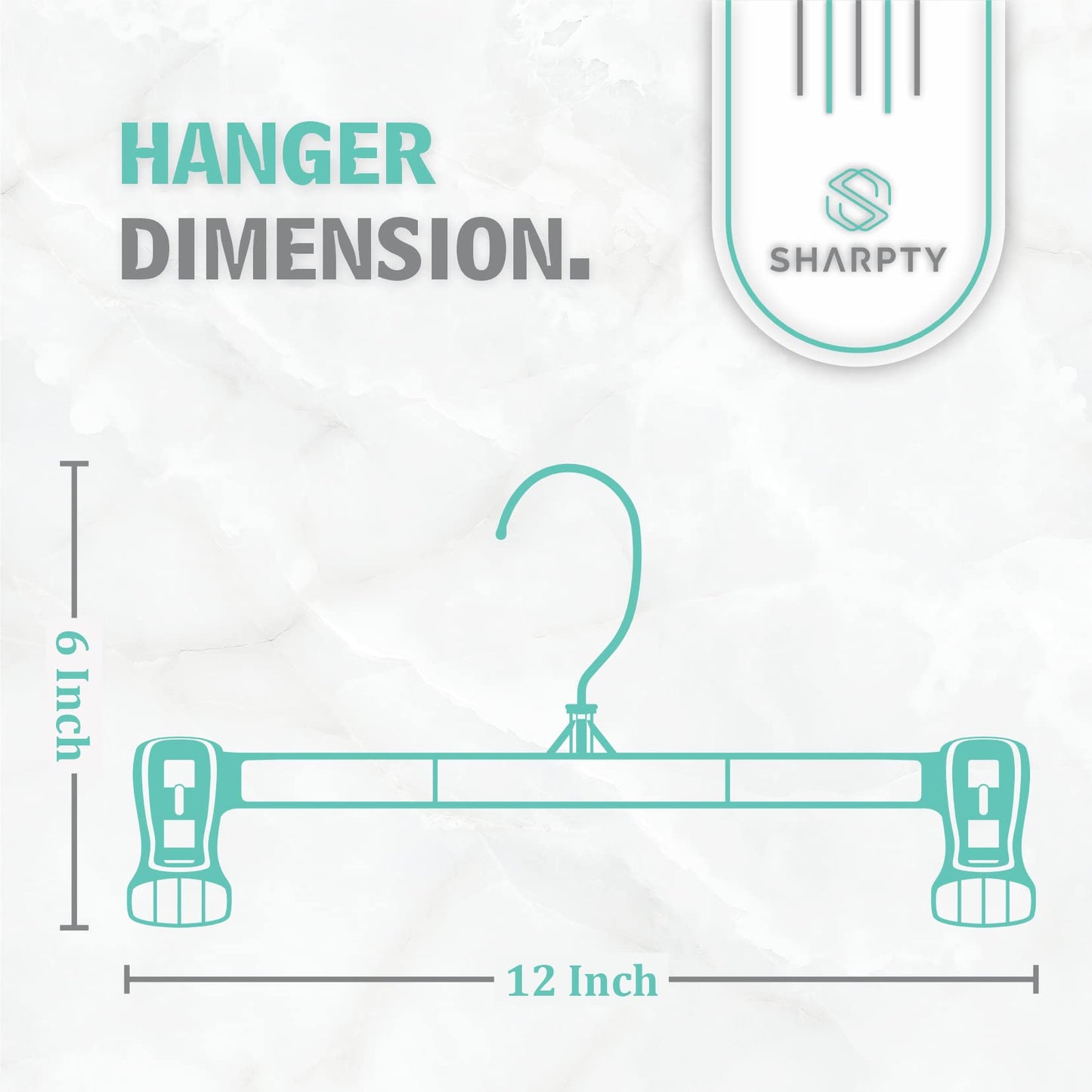 Sharpty Pant & Skirt Hangers - Closet Hangers for Shorts, Shirts, Jeans, Dresses, Slacks, Coats, Clothes, Clothing, Garments & More - Durable