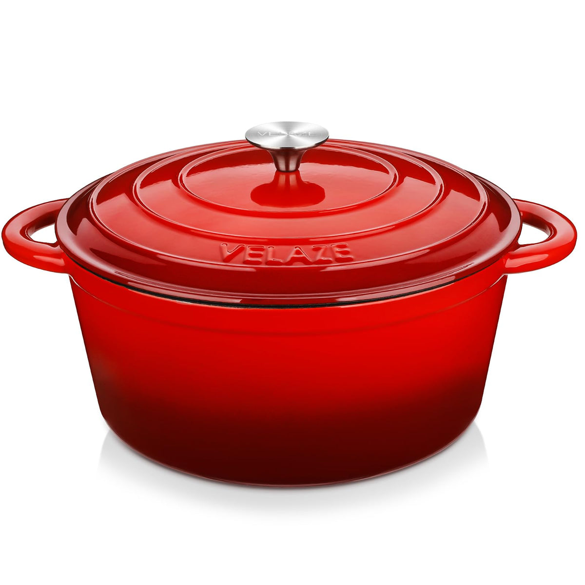Velaze Casserole Dishes,Cast Iron Braiser With Lid, Non Stick Dutch Oven Pot,Heavy-Duty Round Cast Iron Pot, Sturdy Dutch Oven Cookware,
