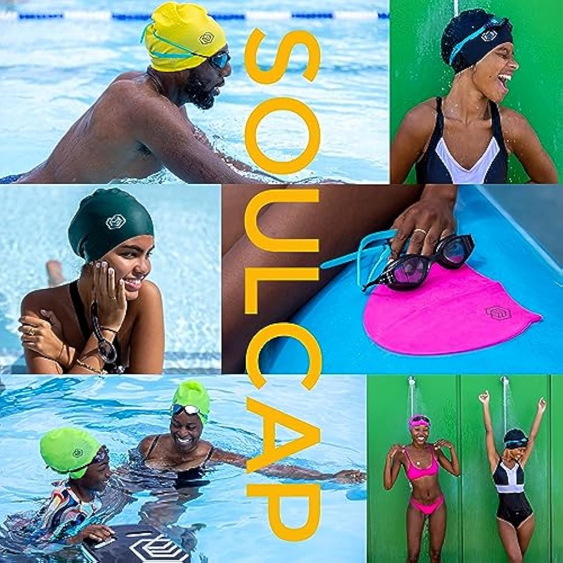 SOUL CAP – Large Swimming Cap for Long Hair - Designed for Long Hair, Dreadlocks, Weaves, Hair Extensions, Braids, Curls & Afros - Women & Men - Silicone