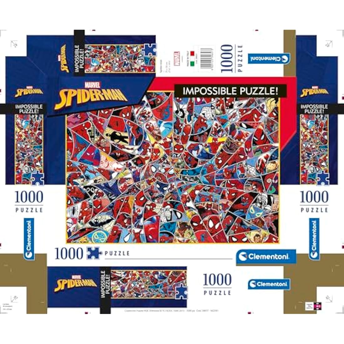 Clementoni - 39657 - Impossible Marvel Spiderman - Jigsaw Puzzle 1000 Pieces, Made In Italy, Jigsaw Puzzle For Adults