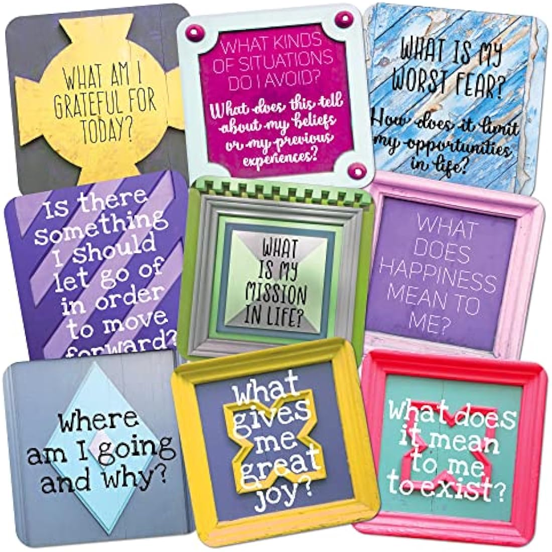 Sunny Present Empowering Questions Cards - 52 Self Care Cards for self-reflection, journaling, meditation and therapy