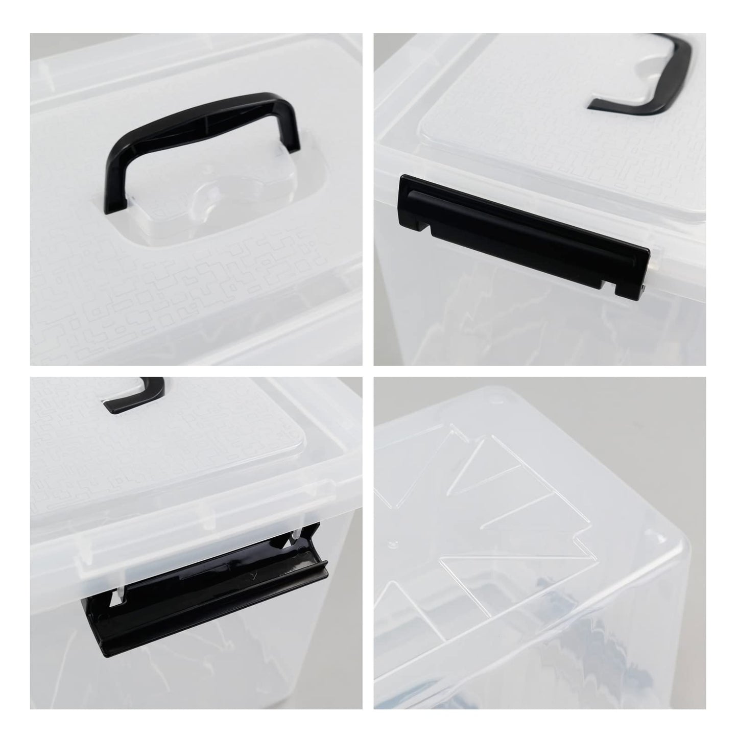 Afromy 12 Litre Storage Box with Handle and Lid, Set of 6 Storage Bin