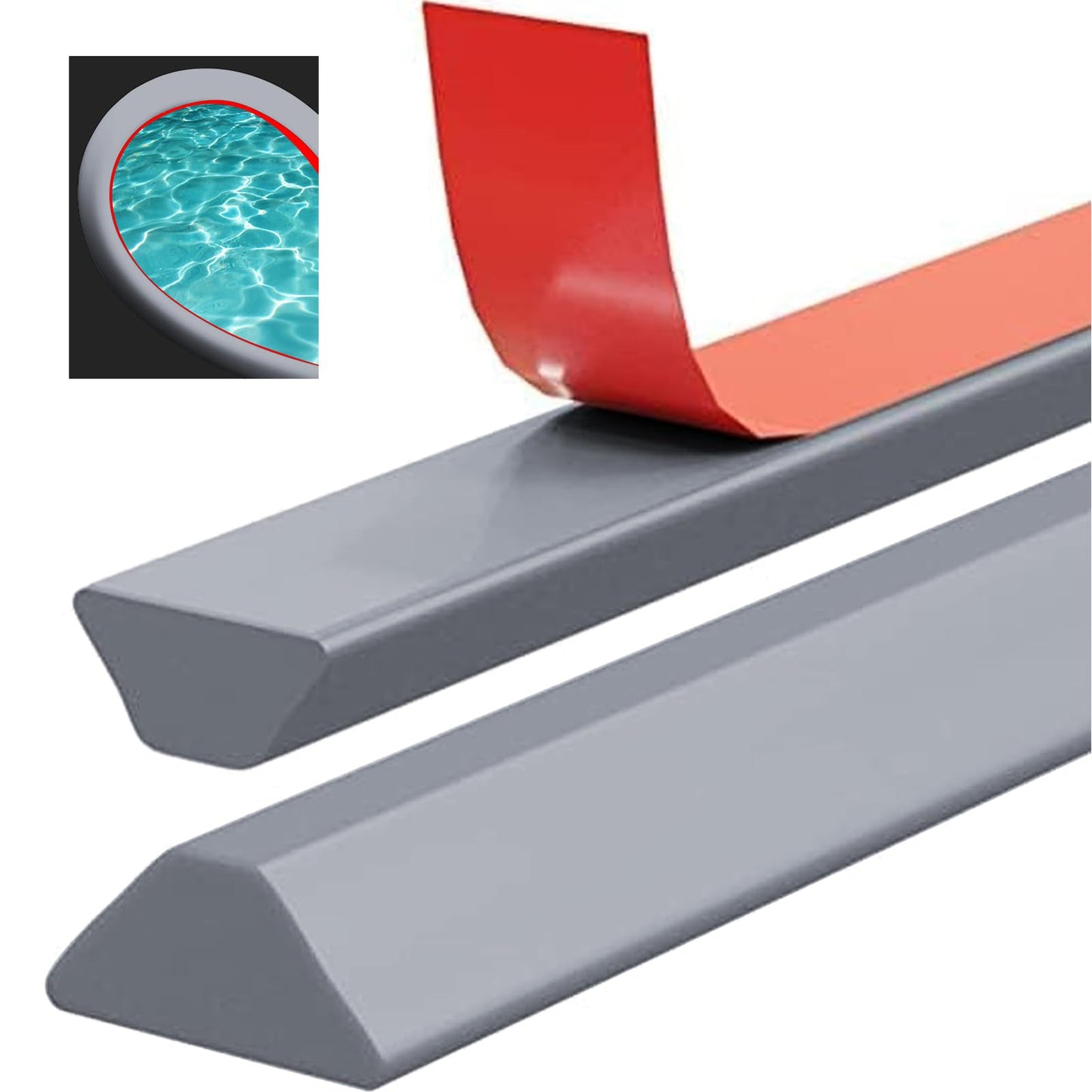 2 m Splash Protection Strip Shower Self-Adhesive T-shape Walk-in Shower Floor Water Barrier, Silicone Shower Threshold for Frameless Shower Door,