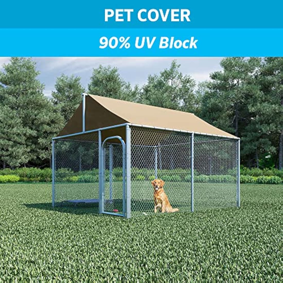 Coolaroo 435967 Shade Fabric 90% UV Protection for People, PET, OR Home LG, 12' x 50', Wheat