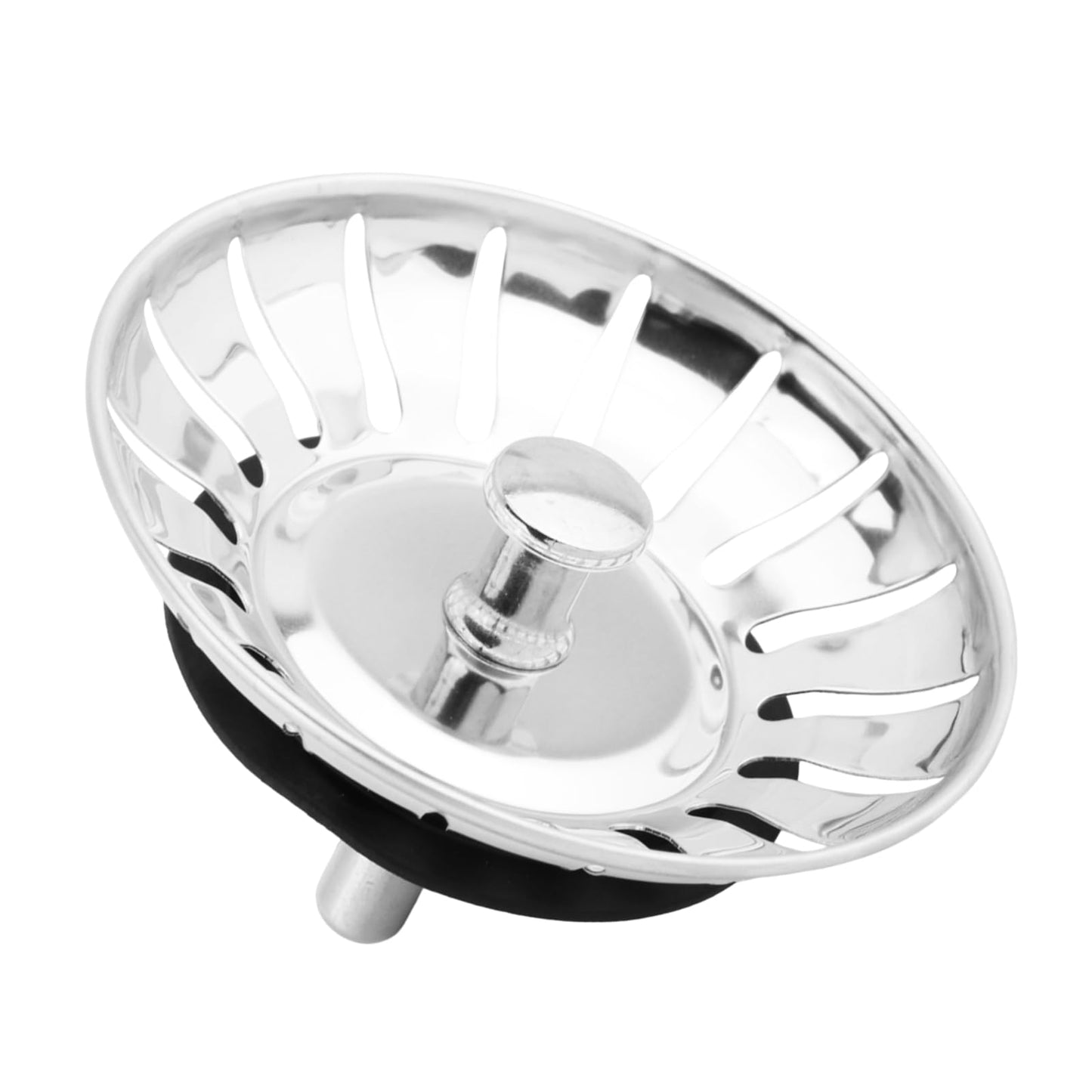 78mm Sink Plug Strainer for Kitchen with Leakproof Rubber Seal | Universal UK Stainless Steel Replacement Basket Filter for Food Waste & Hair Catcher