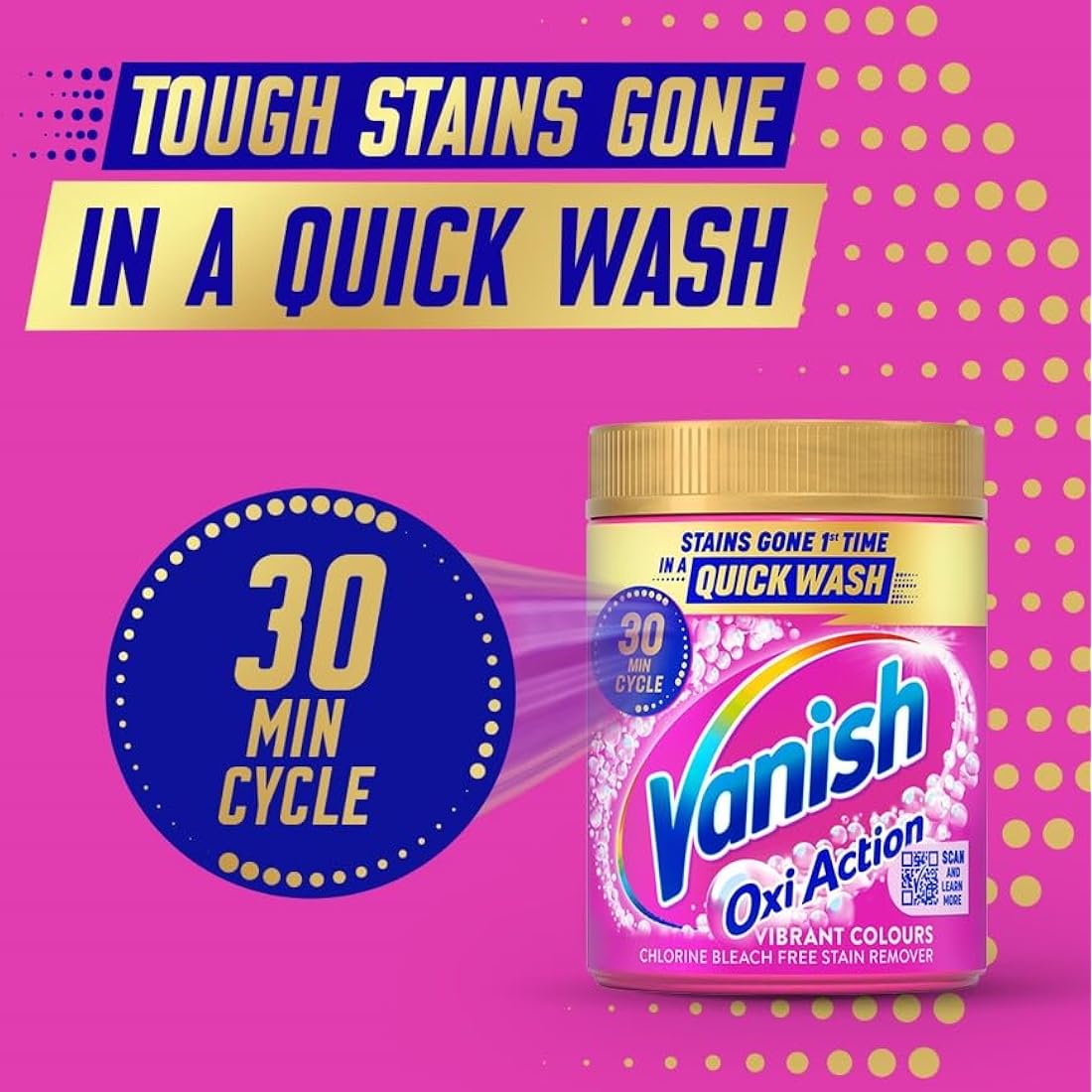 Vanish Gold Oxi Action Chlorine Bleach Free Stain Remover Powder, For Colours, 1.9 kg