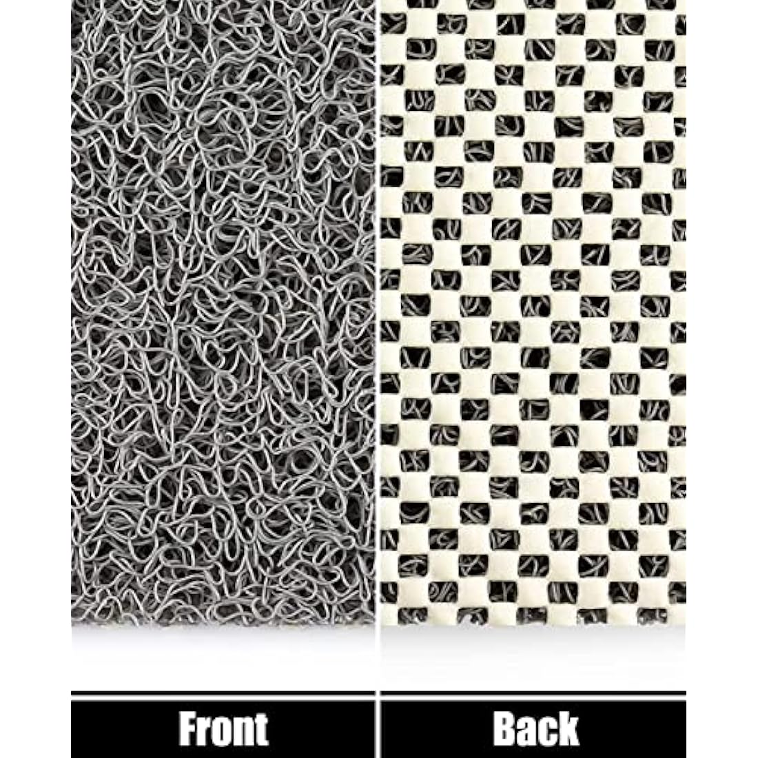 Loofah Mats for Shower, Non Slip Soft Textured Bath, Bathtub Mat with Drain, Phthalate Free, Quick Drying, Soft Comfort Bathroom Mats for Wet Areas (Grey)