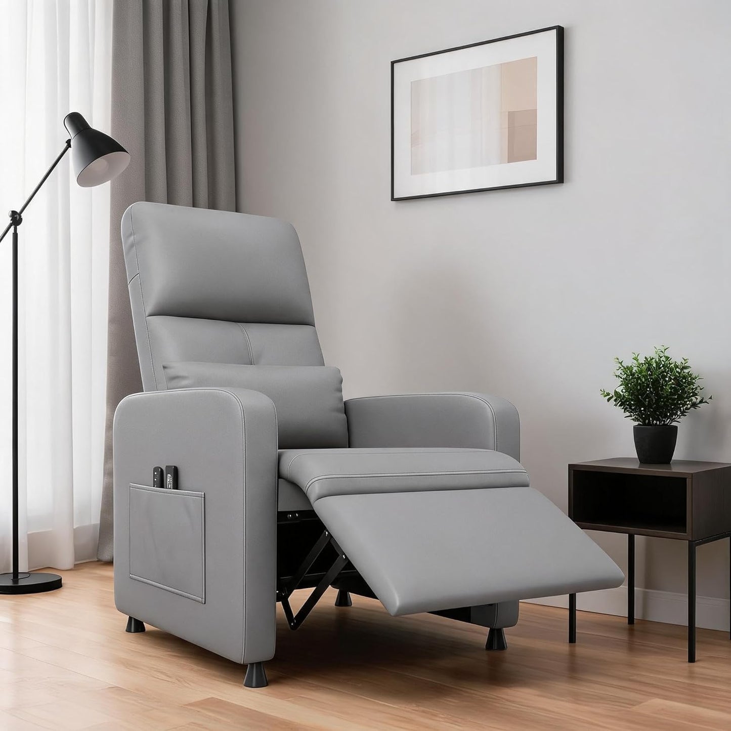 GarveeHome Power Recliner Chair with Heat and Massage, Grey