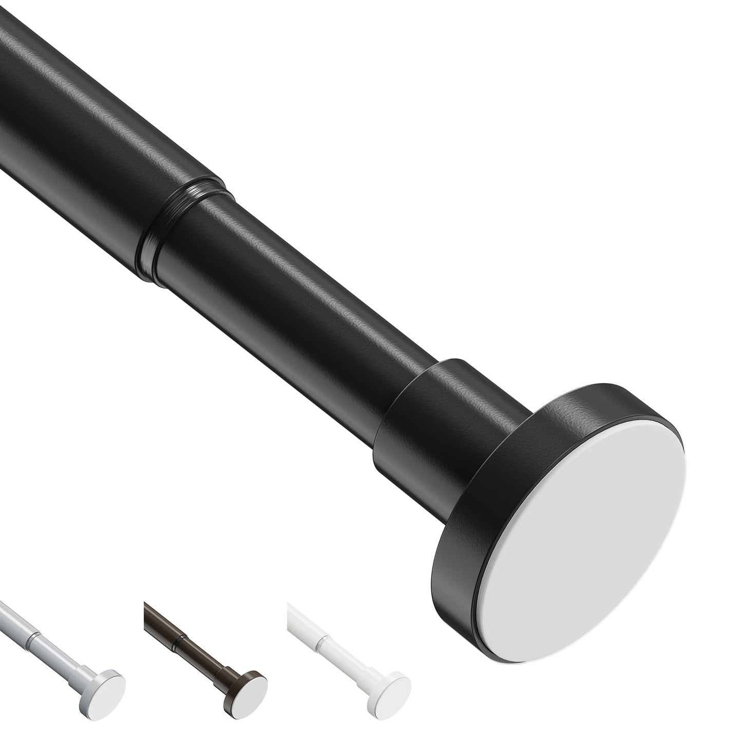 WELDUN Extendable Shower Curtain Rod, Curtain Tension Pole 48-190CM, No Drill Telescopic Curtain Pole, Adjustable Strong Shower Rail for Bathroom