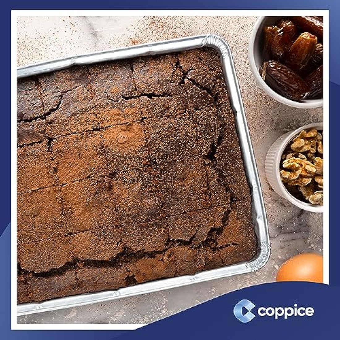 Coppice Aluminium Foil Tray for Baking, BBQ, Roasting, Grilling & Food Storage | 32cm x 20cm x 3cm | Freezer, Microwave, Air Fryer & Oven Safe (40 Trays)