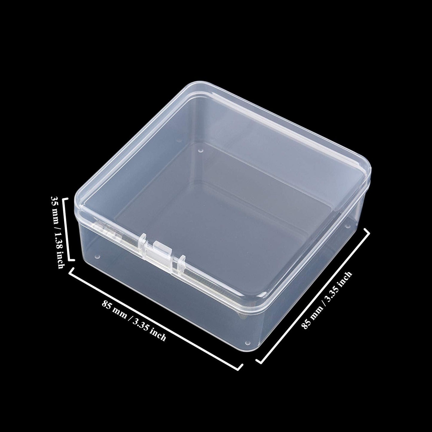 Goodma 12 Pieces Square Empty Mini Clear Plastic Storage Box, 85x85x35mm