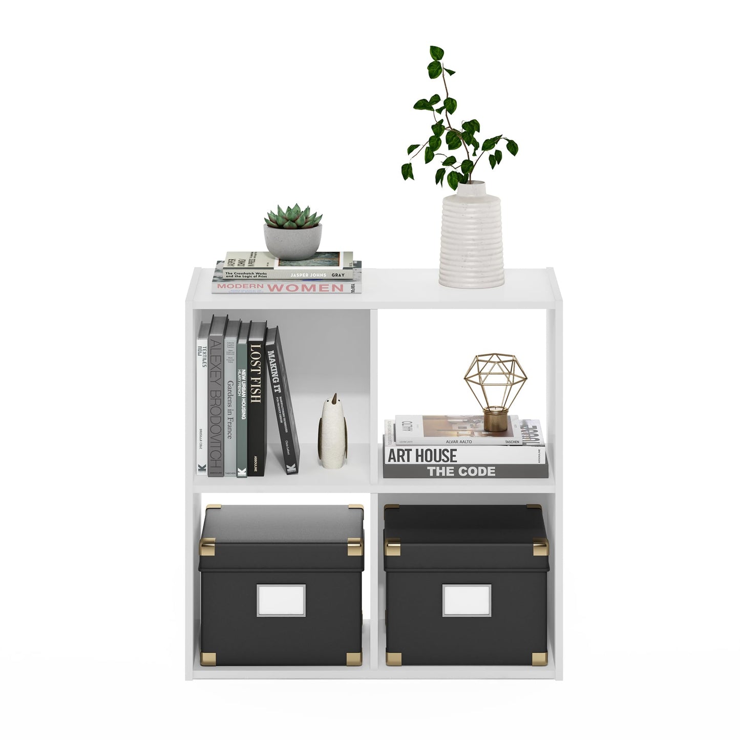Furinno Pelli Cubic Storage Cabinet, 2x2, White