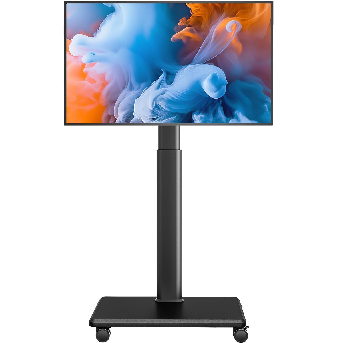 Universal Floor TV Stand, Rolling Floor TV Mount with Wheels, 80 Degree Swivel Height Adjustable for 27 to 65 Inch LCD LED OLED TVs, Holds up to 40 kg