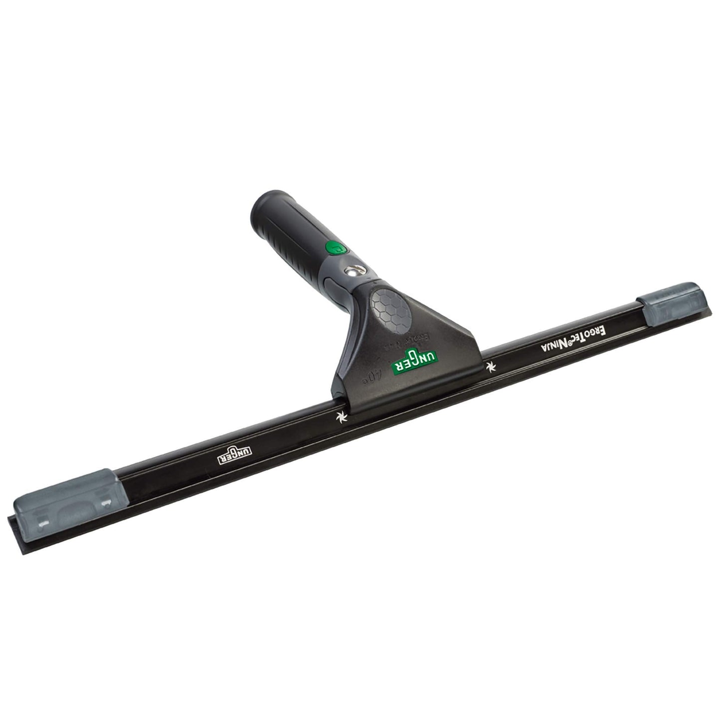 UNGER ErgoTec Ninja Squeegee 40 30cm - Large Squeegee Blade, Aluminium Channel & Rubber Grip Handle - Professional & DIY Window & Glass Cleaning