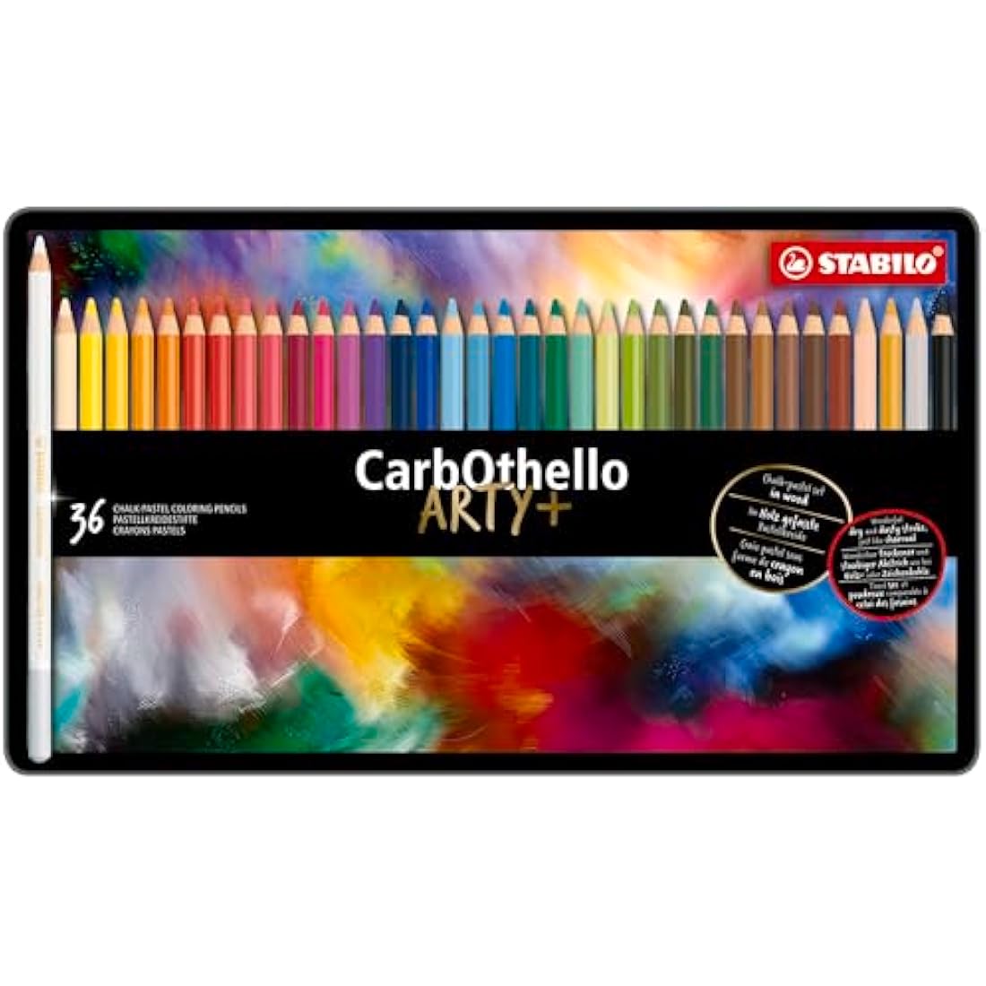 STABILO CarbOthello - Chalk-Pastel Pencil - ARTY+ - Tin of 36 - Assorted Colours