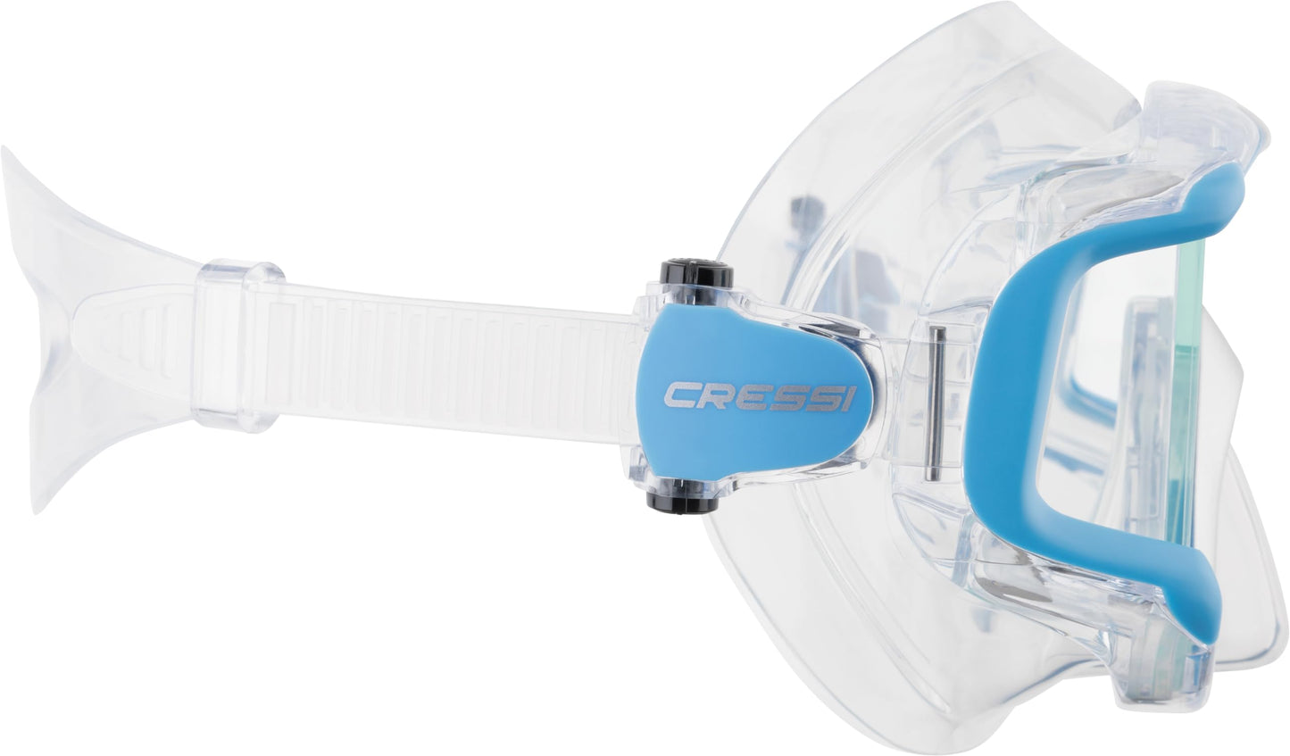 Cressi Liberty 3 Windows-Diving/Snorkeling Panorama Mask, Clear/Blue/Silver, Uni